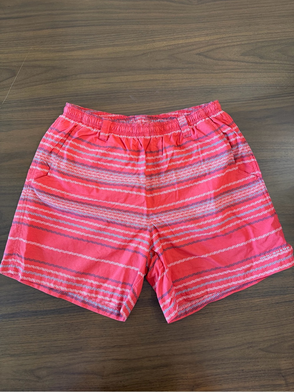 Columbia PFG Men’s Swim Trunks | Medium | Red Navy White Stripe | 6” Inseam